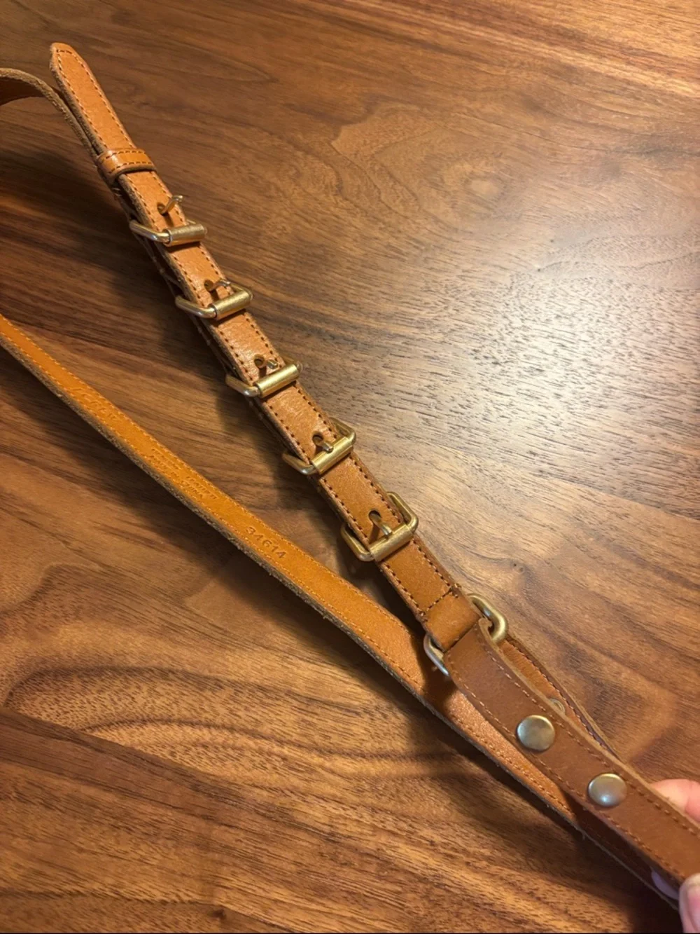 J. Crew Vintage Funky Brown Leather Buckle Belt - L - Picture 6 of 7